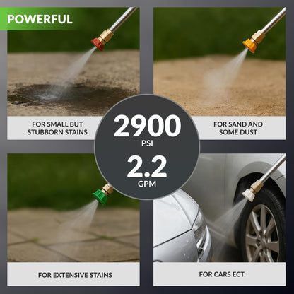 Giraffe Tools Grandfalls Retractable Pressure Washer Pro, Wall Mount Pressure Washer, Electric Power Washer, Automatic Rewind, Max 2900PSI 2.2GPM, Dark Silver Case with 100ft Pressure Hoses