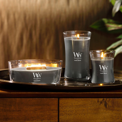 WoodWick Evening Bonfire Holiday Candle Gifts for Women and Men, 16 oz Ellipse Candle with Crackling Wick