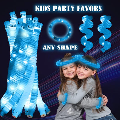 ERGDUTNK Blue 6PCS Glow Sticks Stocking Stuffers Party Favors-Glow in The Dark Party Supplies for Kids and Adults, Perfect for Festivals, Birthday Parties, Raves, Concerts, and Camping Decorations