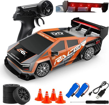 RC Drift Car 1:24 Scale Remote Control Vehicle for Kids2.4GHz 20KM/H 4WD High Speed RC Cars with LED Light Two Batteries &amp Drifting Tires Racing Sport Toy Cars for Adults Boys Girls Kids 8603OG