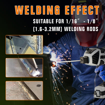 TRQWH Hand Held Welder Gun IGBT Inverter Welding Machine 110V ARC Portable Welder Handheld Welding Gun 5 Variable Current Adjustment Stick Welder, Fit for 1/16"-1/8" Welding Rods (Grey)