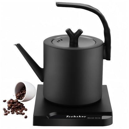 1.0L Gooseneck Electric Kettle - 304 Stainless Steel, 800W Fast Boiling with Auto Shut-Off, Precision Pour Over Kettle for Coffee & Tea, BPA-Free Matte Black Design, For Kitchen, Home, Office