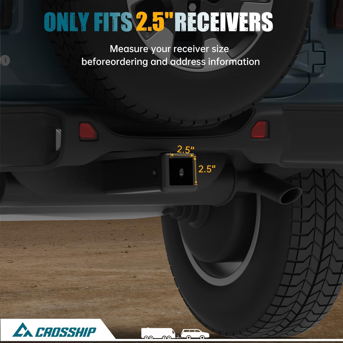 CROSSHIP Adjustable Trailer Hitch - Heavy Duty Aluminum Drop Drawbar Hitch - Fits 2.5" Receiver, 8" Drop/Rise with 2" & 2-5/16" Solid Dual Balls 18,500 LBS GTW- for Truck, SUV, RV