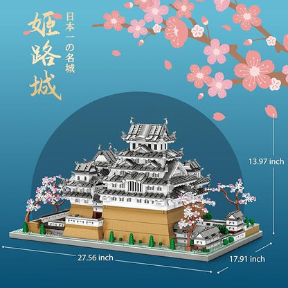 Reobrix Japanese Himeji Castle Building Block Sets for Adults 55017 1:127 Japanese Architecture Model Large Landmark Building Set Home Office Decoration Gift for Adults (7105PCS)