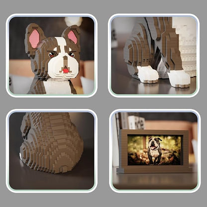 Animal Dog Model Pet French Bulldog Micro Building Blocks Set (2726 Pieces) with Secret Hidden Storage Box Inside Ideal Toy for Dog Lovers Kids &amp Adults