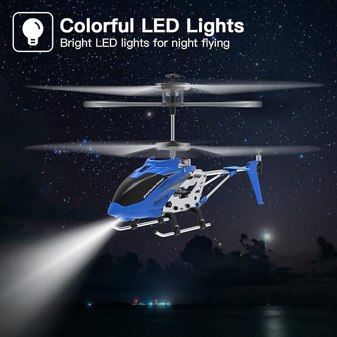 Cheerwing Remote Control HelicopterSYMA S107H Mini RC Helicopter with GyroAltitude Hold One Key Take Off/Landing for Adults Kids(Blue)