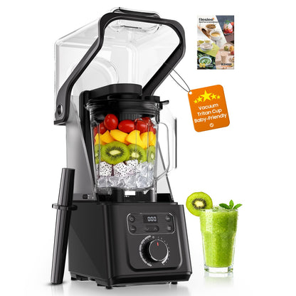 Professional Commercial Vacuum Blender with Quiet Shield, 2026 Upgraded 40000 RPM, 3000W/4HP Peak Power, 56oz Eastman Tritan Cup for Milkshake, Smoothie, Nut Milk, Hot Soup, Self-Clean, 5-YearWarranty