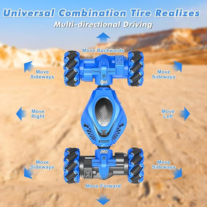 RC Car Gesture Sensing Stunt Car Toys for Boys Girls 6-12 Best Gifts for Kids Boys 6 7 8 9 10 11 12 Years Old 2.4GHz 4WD RC Toy Off-Road 360° Rotate All-Round Drift with Lights Music