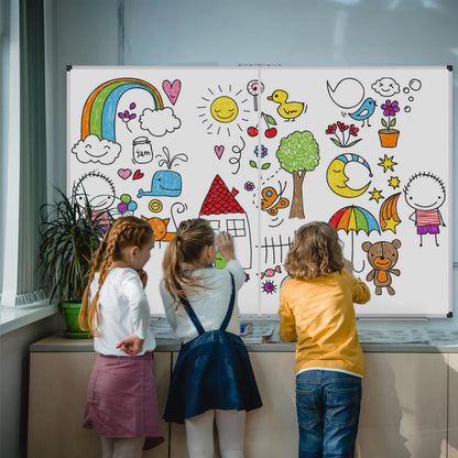 XBoard Magnetic Whiteboard 60 x 36 Inch, Foldable Dry Erase White Board with Aluminium Frame & Marker Tray 5' x 3', Wall Mounted Folding Message Presentation Board