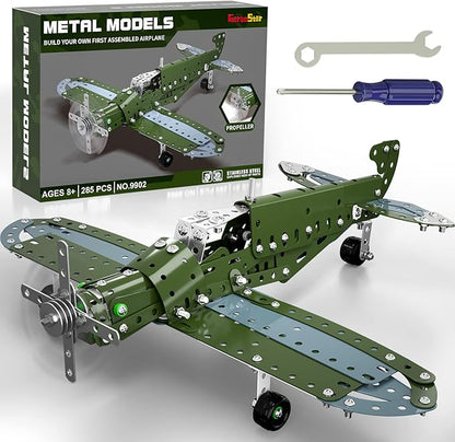 STEM Building Projects Model Airplane Set - 285 Pieces STEM Project Building Toys for Kids Ages 8-12-16 Assembly Science Kit Educational Birthday Gift for Kids Boys 8 9 10 11 12 Years Old