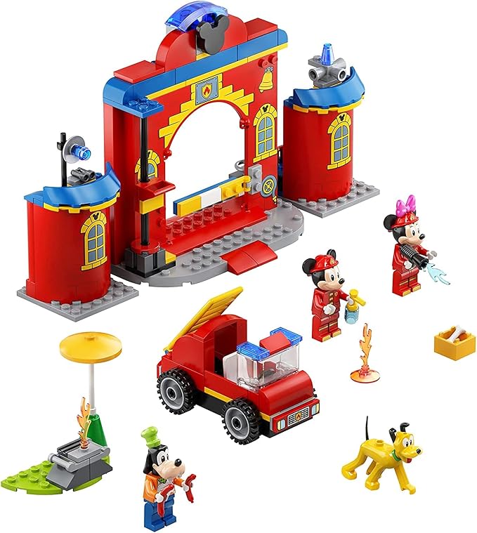 LEGO Disney Mickey and Friends – Mickey &amp Friends Fire Truck &amp Station 10776 Building Kit Fun Firehouse Play Set New 2021 (144 Pieces)