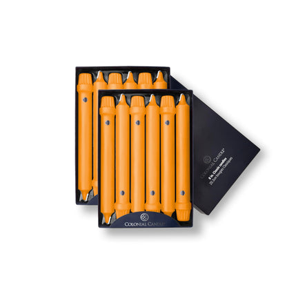 Colonial Candle Unscented Taper Candle, Classic Collection, Caramel, 8 in, Pack of 12 - Up to 6 Hours Burn