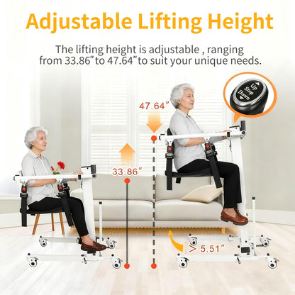 Upgrade Electric Transfer Lift - Foldable Patient Lift Transfer Chair for Car- Handicap Lift Shower Chair, Bathroom Wheelchairs Transfer Chairs for Seniors, Adults & Disabled