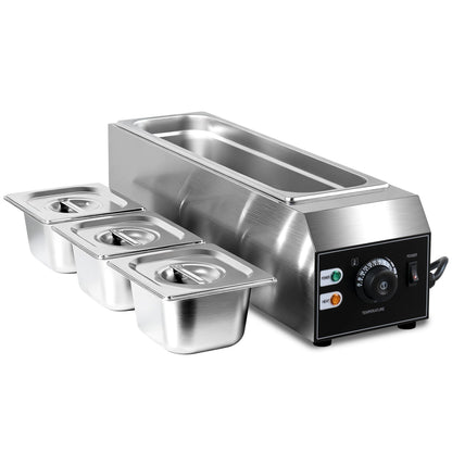Chocolate Tempering Machine, 3 Tanks Chocolate Melting Pot, 1200W Stainless Steel Commercial Electric Chocolate Melter Fondue Pot for Chocolate, Butter, Cheese, Cream, Candy, Milk, Coffee, Desserts