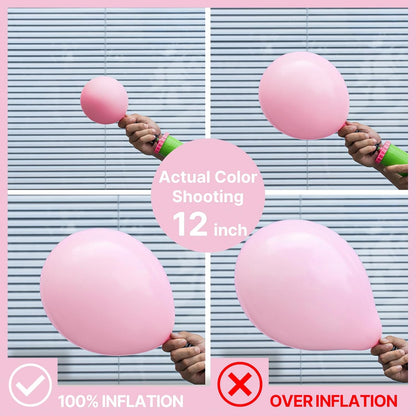 PartyWoo Light Pink Balloon Arch Kit - 155pcs in Various Sizes for Baby Shower & Birthday Decor