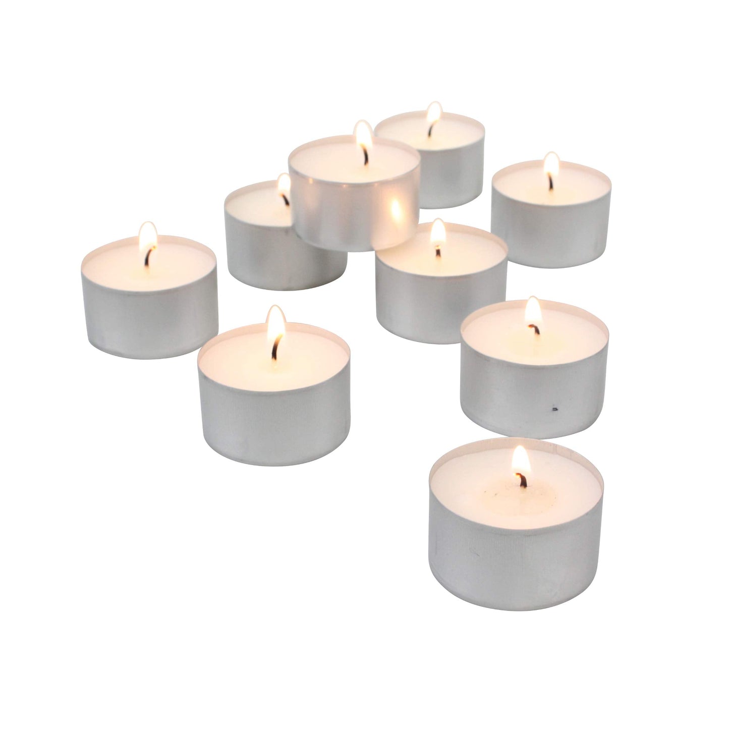 Stonebriar Long Burning Tea Light Candles, 6 to 7 Hour Extended Burn Time, White, Unscented, Bulk 200-Pack (SM-TL200) & SB-SP-3548A Tall 3 x 6 Inch Unscented Ivory Pillar Candle Set, Set of 6, 3x6