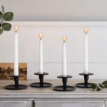 10 inch Cone-Shaped Candle Set of 5- Drip Free Dinner Candle - Long Burning, Perfect for Dinner, Parties, or Weddings (White)