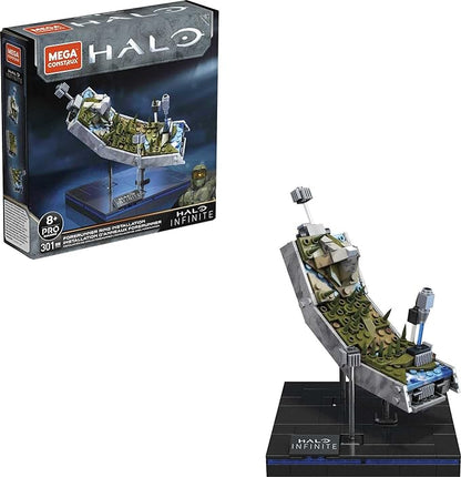 MEGA Halo Infinite Toy Building Set Forerunner Ring Installation with 301 Pieces and Accessories 5 Inches Tall for Collectors