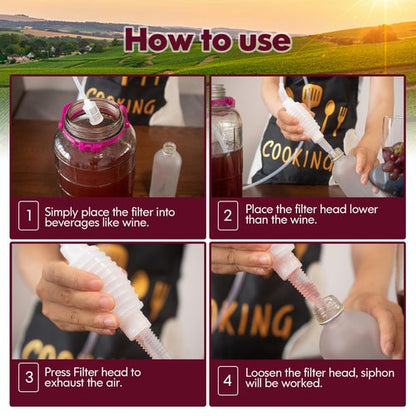 GSD Wine Siphon Tube Hose Beer Siphon Pump for Wine Making Brewing, 2M/6.6FT