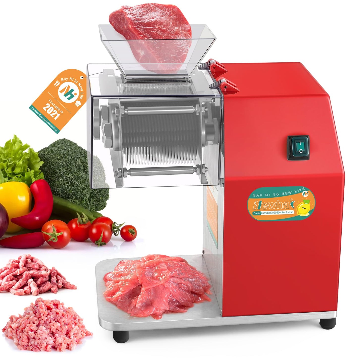 Newhai 850w Meat Cutter 3.5mm + 5mm Spare Blade