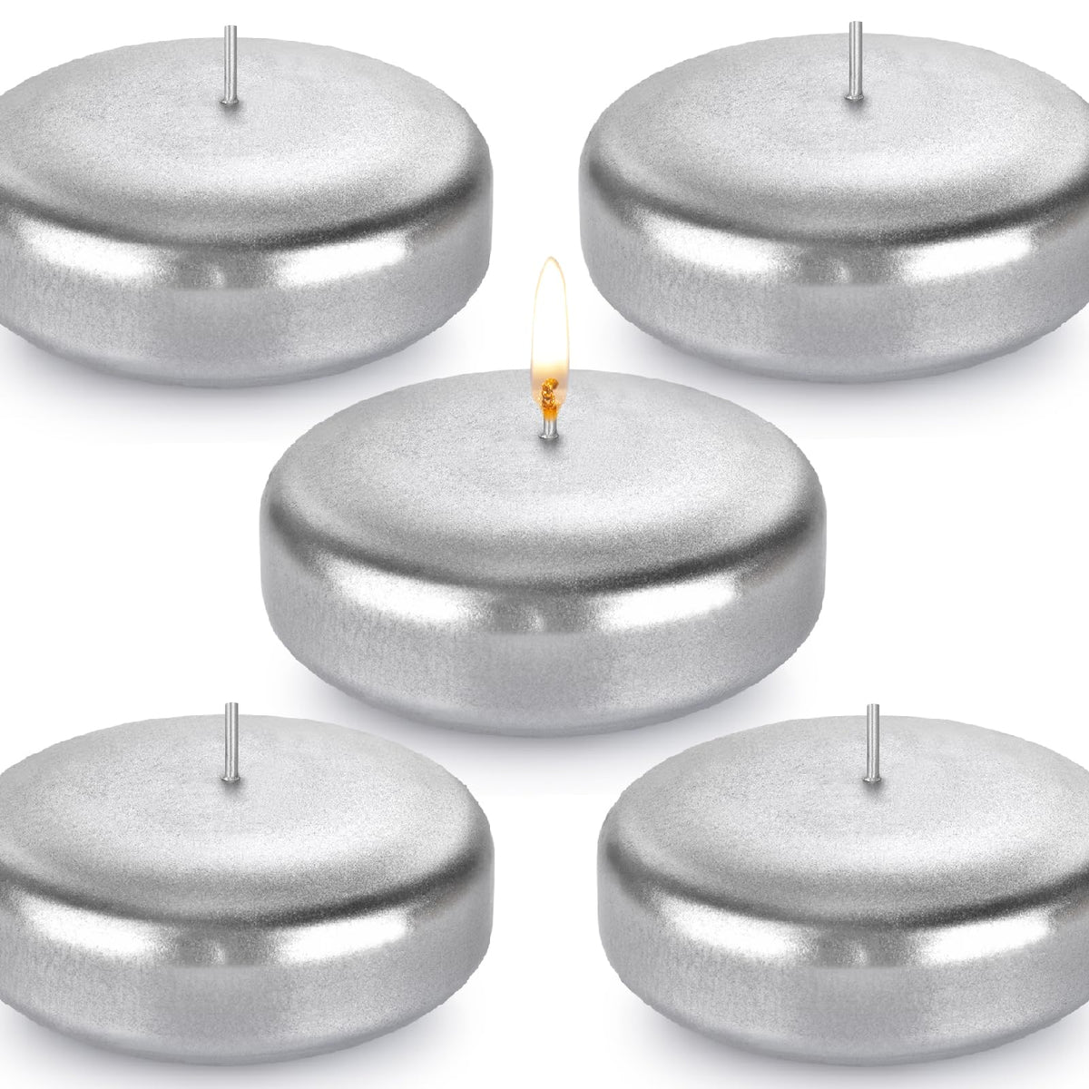 Baikaraer Floating Candles 3 Inch Unscented Dripless Wax 13-15Hours Burning,36Pack Wedding Party Candles,for Centerpieces Suitable for Cylindrical Vases,Swimming Pool,Restaurant Decor (Silver)