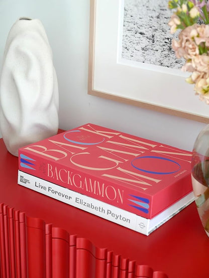 Printworks Art of Backgammon – Bold Red &amp Blue Acrylic Game Compact Book-Style Set for Adults Stylish Strategy Board