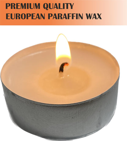 Generic Premium European Wax Tea Light Candles - Bulk Pack of 100 | Long-Lasting, Smokeless & Dripless | Ideal for Weddings, Romantic Nights & Home Decor (200 of Pack), White