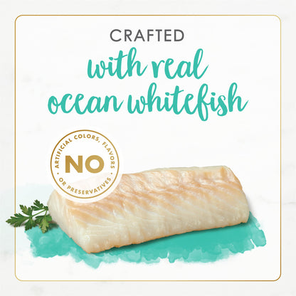 Purina Fancy Feast Wet Cat Food Pate Gourmet Naturals Ocean Whitefish Recipe - (Pack of 12) 3 oz. Cans