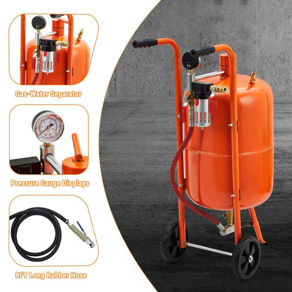 20 Gallon Sand Blaster Sand Blasting Machine, 60-110 Psi Pressure Air Sand Blasting Kit with 4 Ceramic Nozzles & Oil-Water Separator, Portable Abrasive Blaster for Paint Stain Rust Removal