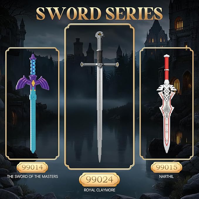 Reobrix Sword Building Sets for Adults Cool Narthil 99024 Collectible Build and Display Model Anime-Style Cosplay Toy Sword Home Office Decor Ideal Gifts for Adults Boys Girls 14+ (521 PCS)