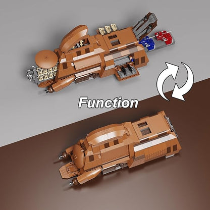 Battle Trade Federation Droid Ship Multi Troop Transport Building Kit Battle Soldiers Troop Carrier with 2 Droidekas &amp 8 Machine GunBuilidng Toy for Kids Ages 12+(1286 Pieces)