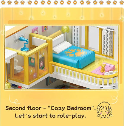Friends House Building Block Set Pets Collection Small Brick Model Set Creative Mini Toy Building Sets Children’s Day Birthday for Teens Kids Boys Girls 8+ 1048 PCS