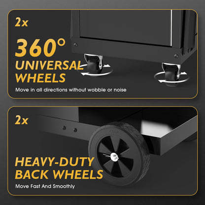 TOOLIOM Welder Cart & Welding Trolley for MIG/TIG/Stick Welders & Plasma Cutters Heavy Duty, Large Capacity Lockable Cabinet & 360 Swivel Wheels