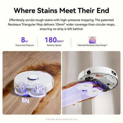 NARWAL Freo X10 Pro Robot Vacuum and Mop Combo, 11,000Pa Suction,DualFlow Tangle-Free System,MopExtend Edge Cleaning,Self-Emptying,Auto Mop Wash & Dry,for Pet Hair & Hard Floors,White