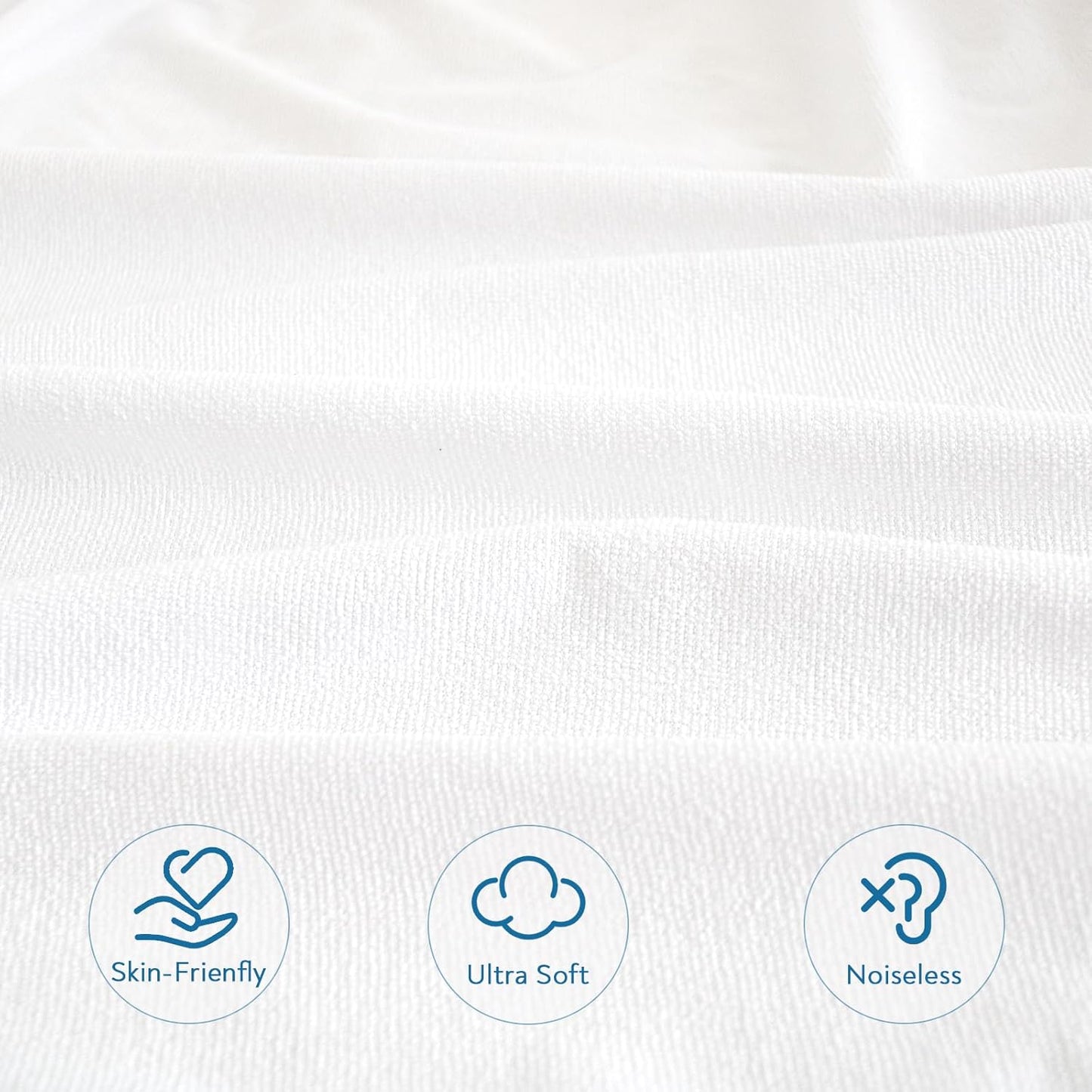 Skiennix King Size Mattress Protector - 100% Waterproof & Noiseless - Ultra Soft Terry Fabric, Fits Up to 18''