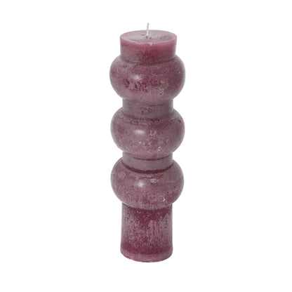 Creative Co-Op Unscented Totem Pillar, Pinot Candles, 3" L x 3" W x 9" H, Purple