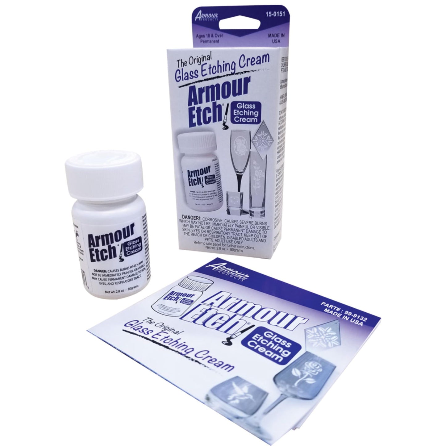 Armour Glass Etching Cream Carded,2.8-Ounce