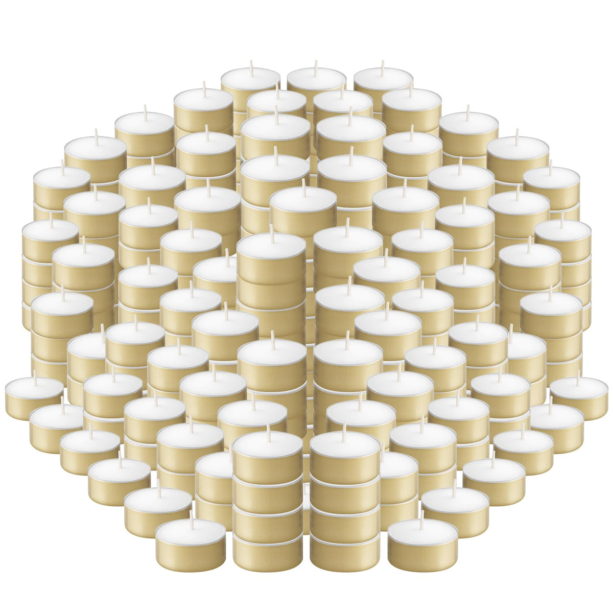 BOLSIUS Gold Unscented Tealight Candles, 150 Count - Long Lasting, Smokeless Wax, Cotton Wicks, 6 Hour Burn - Ideal for Parties, Weddings, Home Decor