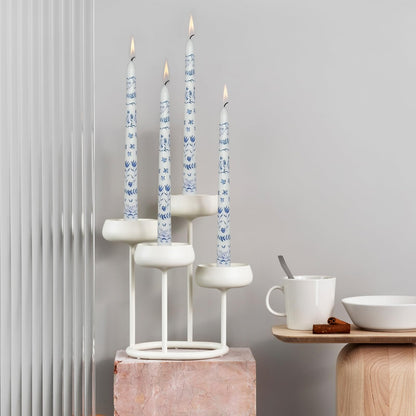 Blue and White Porcelain Taper Candles 10 Inch Print Candle Handmade Unscented Rural Pattern Long Candles 2 Pack Twisted Candlesticks for Wedding Home Decoration Gifts