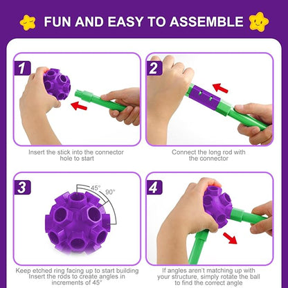 SpringFlower 100 PCS Glow in The Dark Fort Building Kit for KidsEducational Gift for 3 4 5 6 7 8 9 10 11 12 Years Old Boys and GirlsSTEM Construction Toys