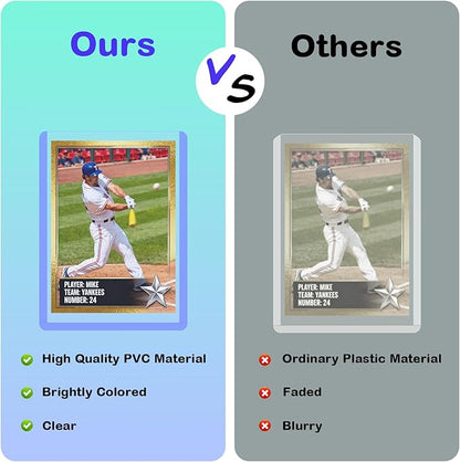 360pt 3x4 Hard Card Sleeves - 25Pcs Hard Plastic Top Loaders Card Sleeves for Trading Cards Top Loader Card Holder Fit for Thick Baseball Basketball Hockey Football Games and Memorbilia Cards