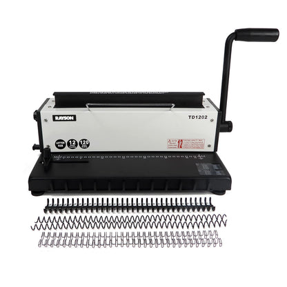 Rayson TD1202 Binding Machine, 3:1 Pitch Wire Binder, Punching 12 Sheets/Binding 120 Sheets with Sturdy Metal Construction