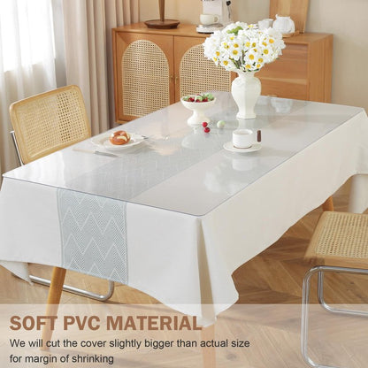LovePads Clear Desk Mat 14 x 32 Inch, 1.5mm Thick Clear Table Protector, Waterproof Plastic Table Cover Protector, PVC Desk Protector Mat, Vinyl Desk Cover for Desktop, Coffee & Dining Table