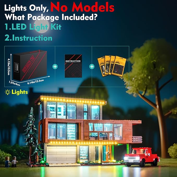 Light kit Compatible with Lego Twilight The Cullen House - No Model Only Light LED Lighting Accessories Compatible with Lego The Twilight Zone. Karen's House 21354 (Standard Version)