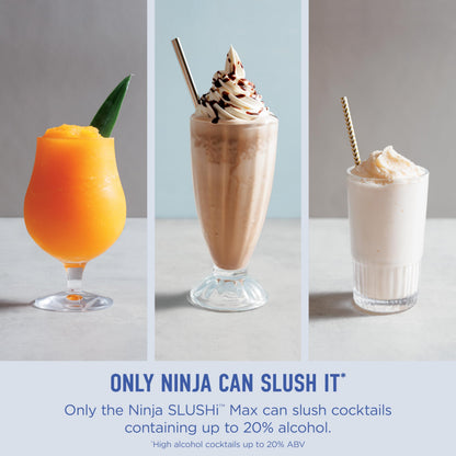 Ninja SLUSHi Max XXL Smart Frozen Drink Maker, Top Performance and Smart Technology, Party Size 150 Ounces Capacity, No Ice Needed, 6 Programs, Ideal Temp and Texture up to 12 Hours, Peach, FS605