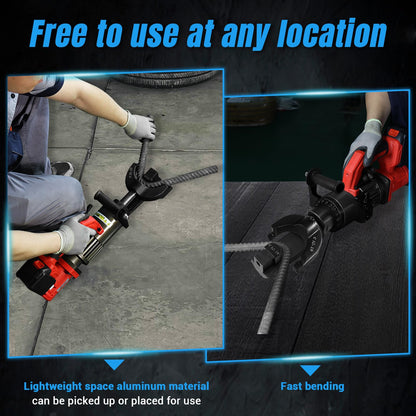 LOSCHEN Cordless Rebar Bender,Electric Hydraulic Rebar Bending Maching,Bending up to 1Inch 25mm #8 Rebar,Bending Angle 0-130 Degrees,Rechargeable Portable Handheld Rebar Bender Machine