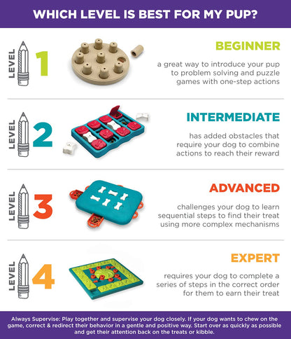 Outward Hound by Nina Ottosson Multipuzzle Level 4 Expert Dog Treat Puzzle for Enrichment, Blue