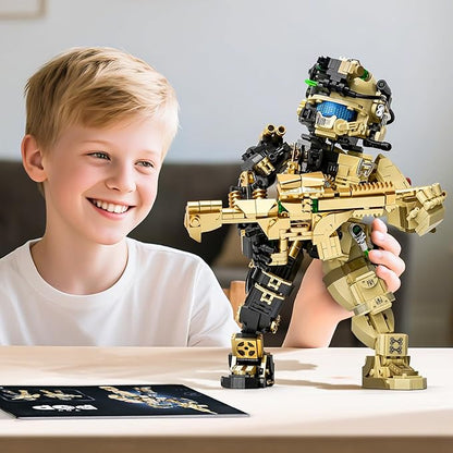 ONITUOFO Mechanical Soldier Building Sets for AdultTransforming Mech Building Blocks ToyCity Army Robot Model KitCool Home Office DecorIdea Gift for Teen Boys Kids 8-14(1225PCS)