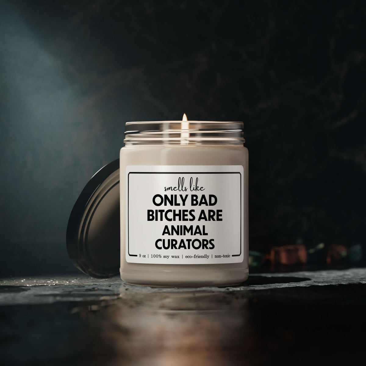 Funny Animal Curator Candle - Smells Like Only Bad Bitches are Animal Curators - 9oz Cinnamon Vanilla Sarcastic Gifts for Coworker Zoo Curator Women Her Birthday Graduation