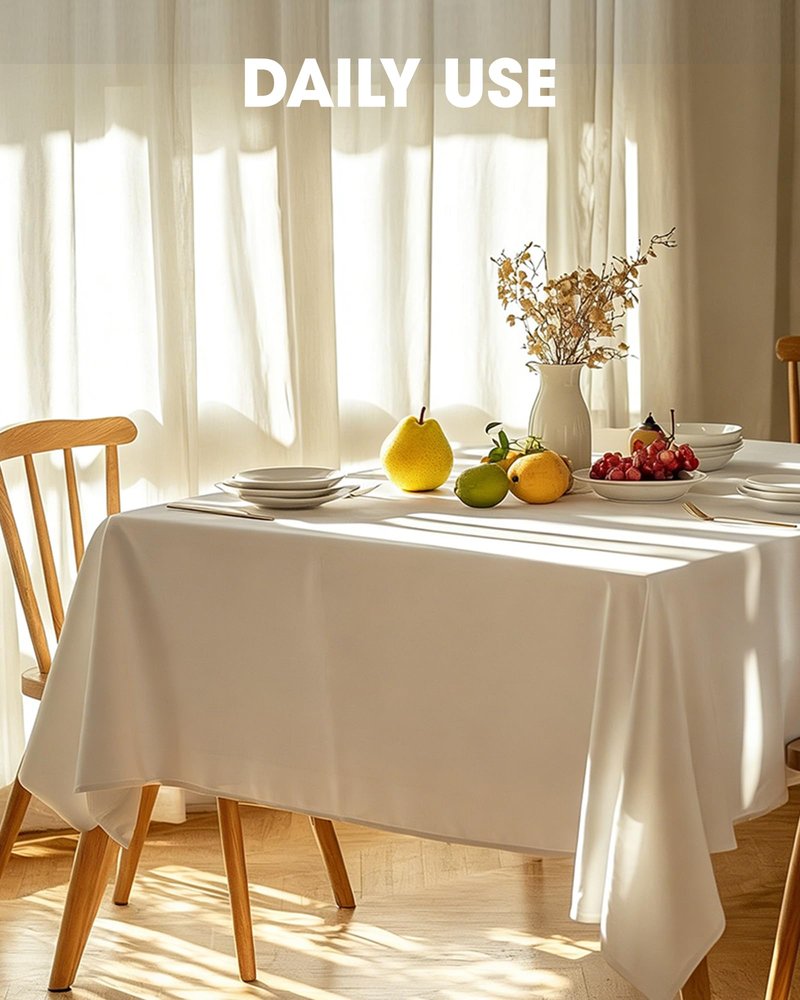 Pureegg Rectangle Table Cloth 60" x 102" – Durable Polyester Tablecloth Offers Reusable & Washable Protection, Ideal for Outdoor Party, Picnic, Wedding, Banquet and Birthday, 3 Pack, Black